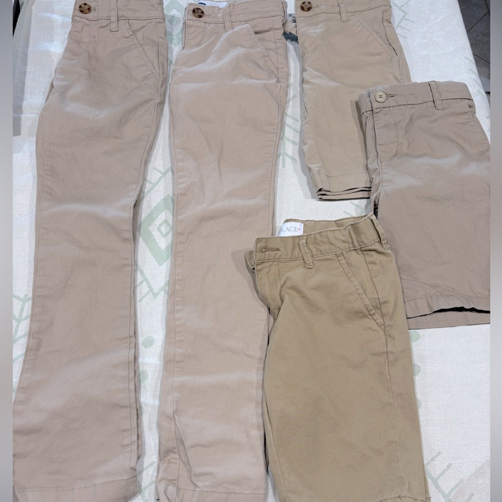 Children school uniform khaki long pants & shorts sizes 8 & 10